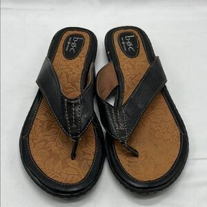 Black Leather b.o.c. Thong Sandals